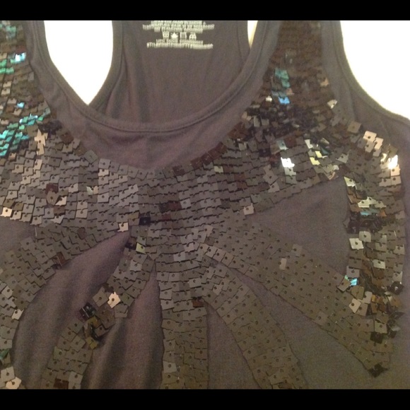 MILEY CYRUS & MAX AZRIA TANK BLACK SEQUINED NWOT - Picture 4 of 4